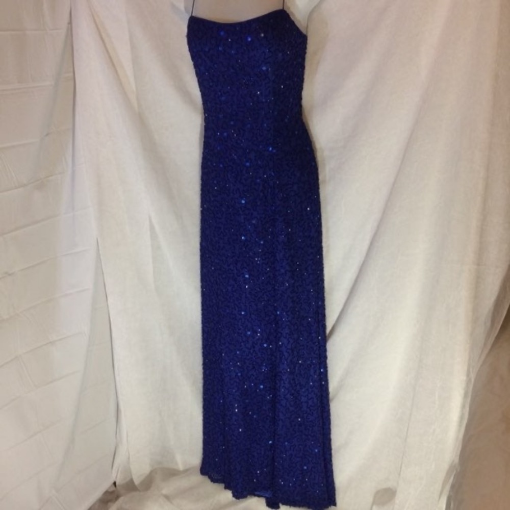 Elegant Blue Sequin Gown